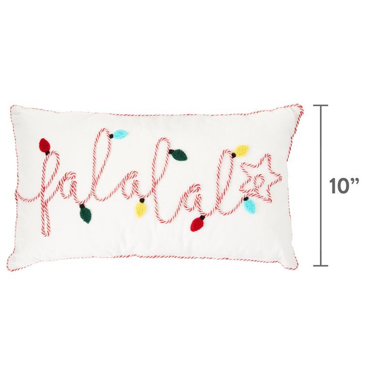 Falala Lumbar Christmas Decorative Pillow, 18 in x 10 in, by Holiday Time | Walmart (US)