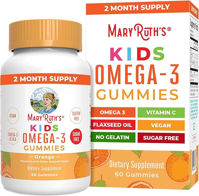 MaryRuth Organics Vegan Omega 3 Gummies for Kids 2+, 2 Month Supply, Sugar Free, Omega 3 Suppleme... | Amazon (US)