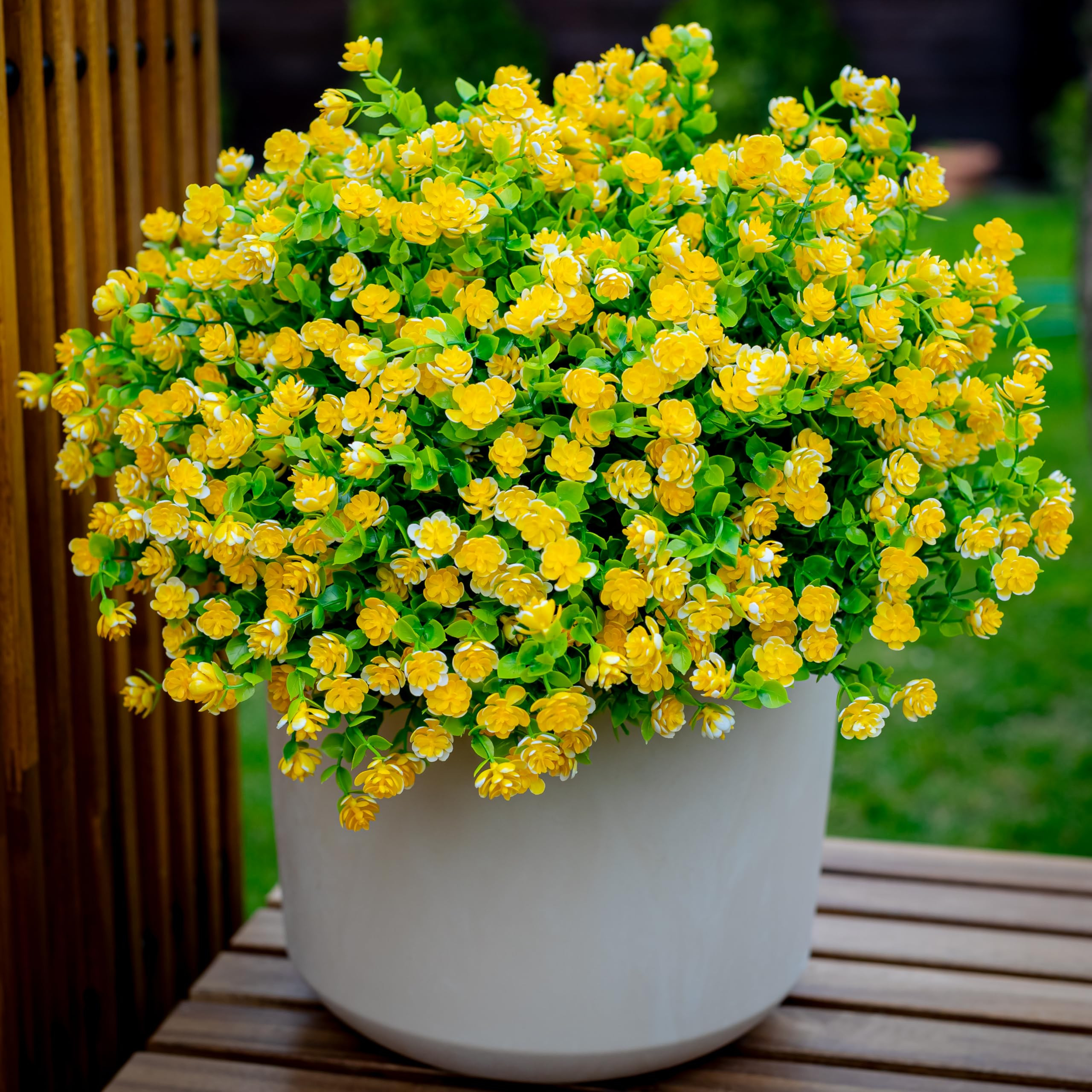 Artificial Flowers for Outdoors UV Resistant - 12 PCS Bundles Faux Fake Outdoor Plants Plastic Sh... | Amazon (US)