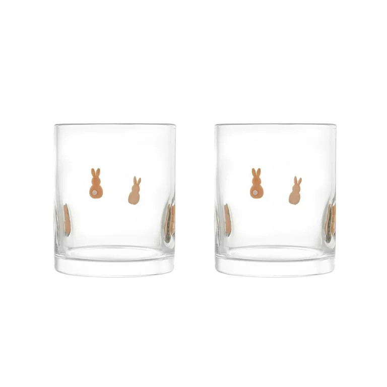 Thyme & Table 12 fl oz Easter Bunny Charm Drinking Glasses, Set of 2 | Walmart (US)