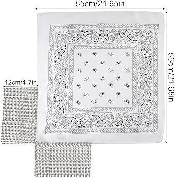 2pcs Rhinestone Fringe Bandana, Rhinestone Scarf for Women Sparkly Disco Cowgirl Bachelorette Ban... | Amazon (US)