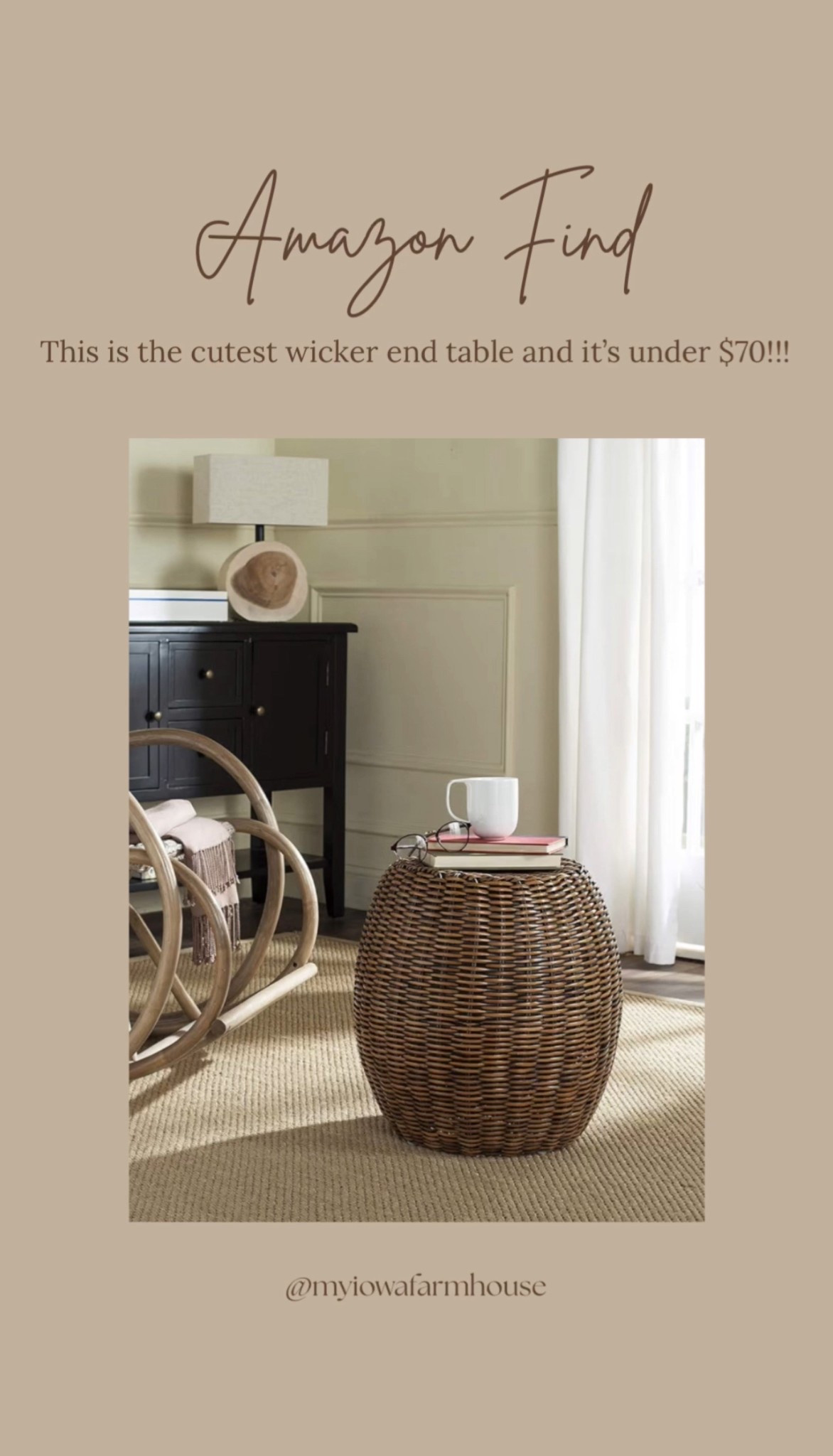 I love this wicker end table. It is such an affordable option and is so rich looking!

#LTKSaleAlert #LTKHome #LTKFindsUnder100