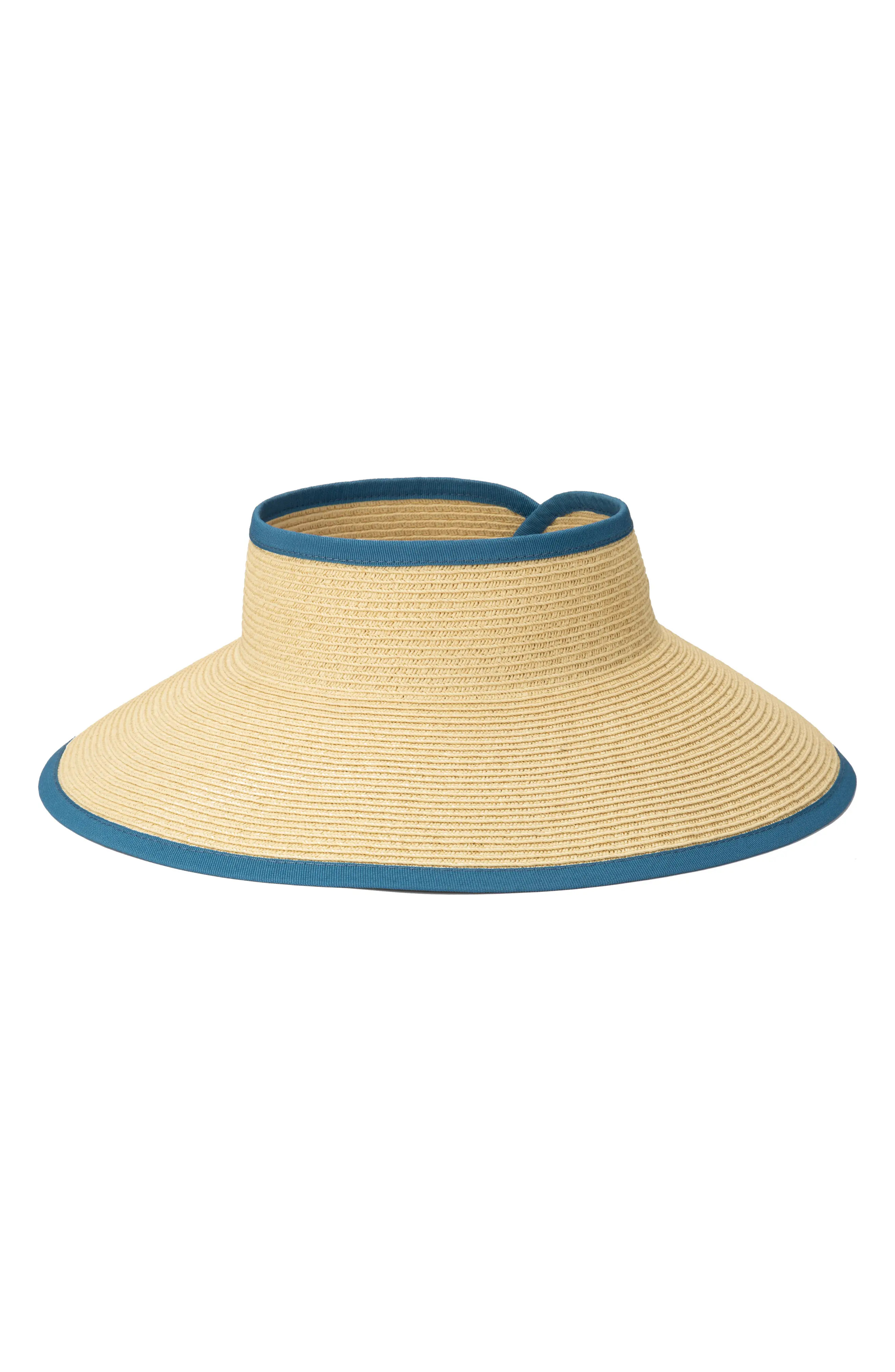 San Diego Hat Packable Straw Visor in Dot at Nordstrom Rack | Nordstrom Rack