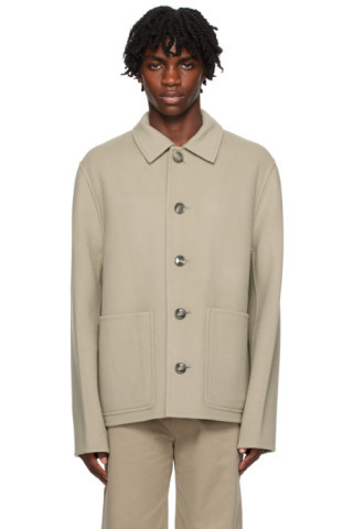 Taupe Double-Faced Coat | SSENSE