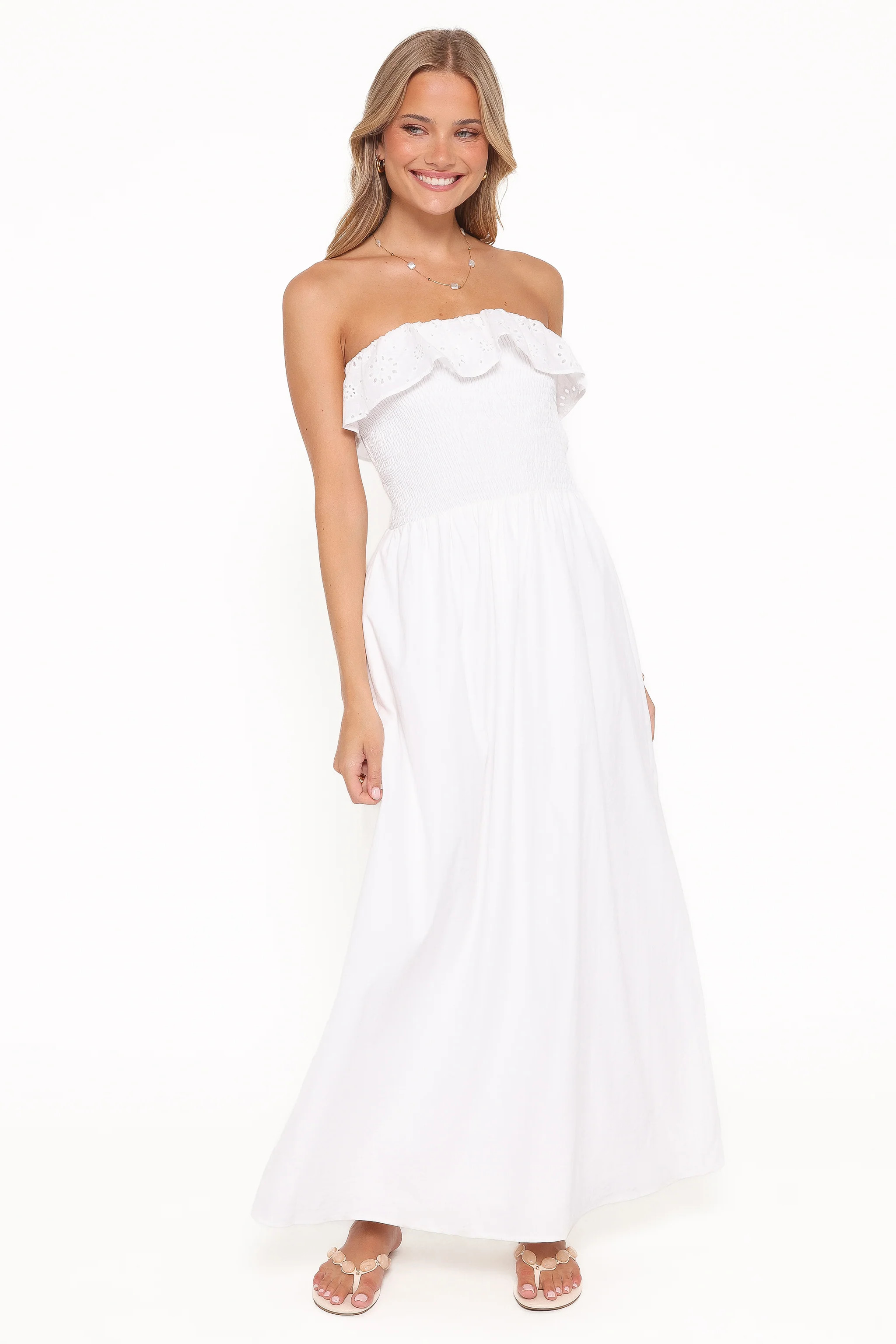 Gilbert Strapless Maxi Dress - White | Petal & Pup (US)