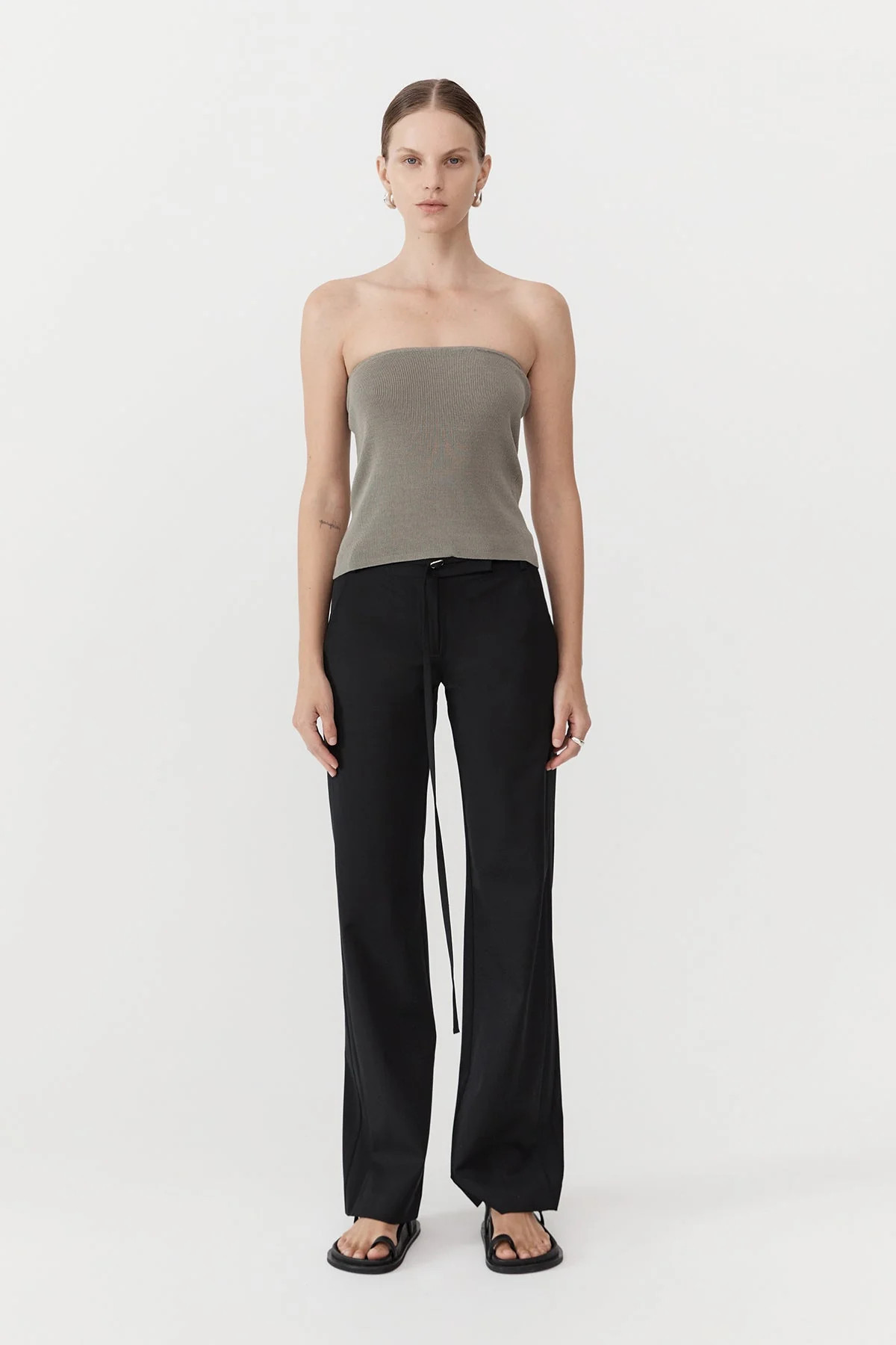 90s Strapless Knit Top - Shadow | St. Agni