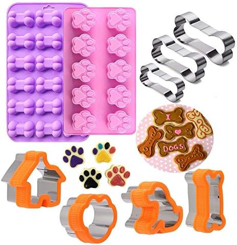 Dog Bone Cookie Cutter,Dog Treat Molds,Stainless Steel Paw Cookie Cutters Set,Including Puppy and... | Amazon (US)