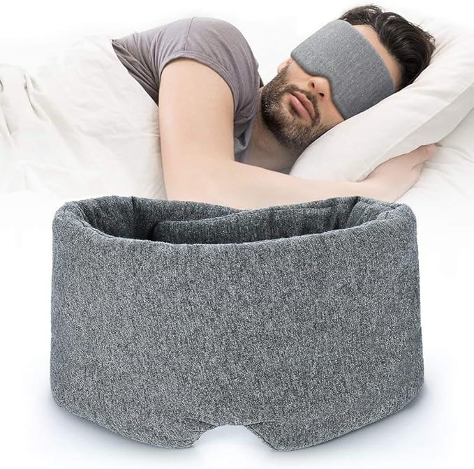 FRESHME Cotton Sleep Eye Mask for Women Men - 100% Blocking Light Travel Blindfold, Soft Zero Pre... | Amazon (US)