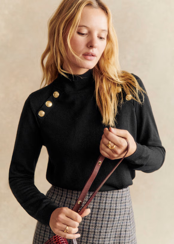 Gerry Jumper - Black - Merino Wool - Sézane | Sezane Paris - US