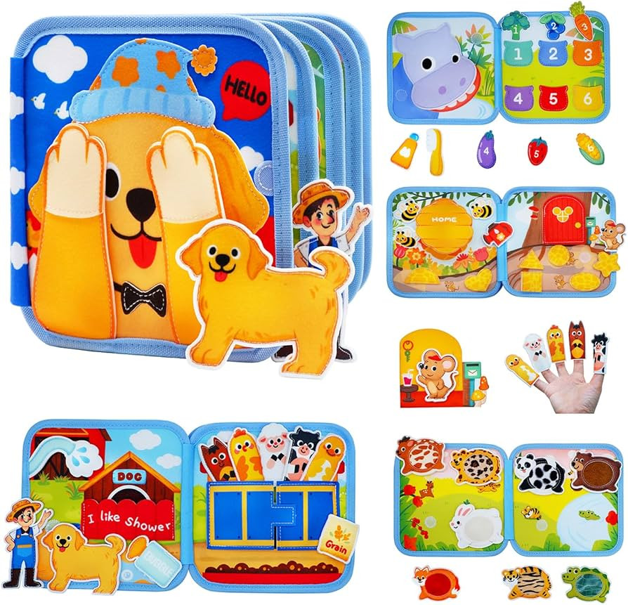 Toddler Busy Book for 1-3, Montessori Felt Busy Book, Busy Board for 1+ Year Old, Toddler Airplan... | Amazon (US)