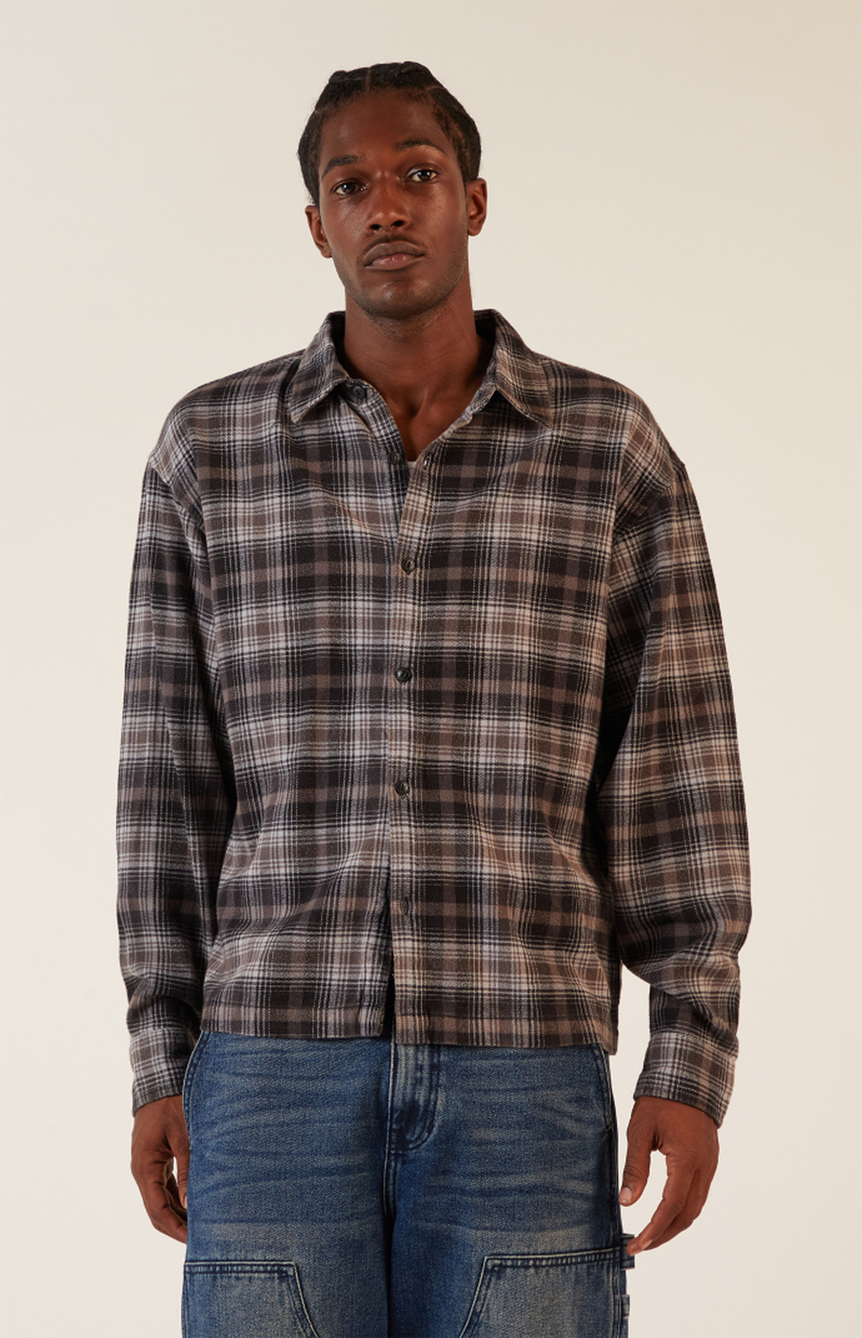 PacSun Gray Washed Flannel Shirt | PacSun