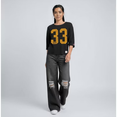 NFL Pittsburgh Steelers Women's Champion Washed Long Sleeve Jersey Tee - XL | Target