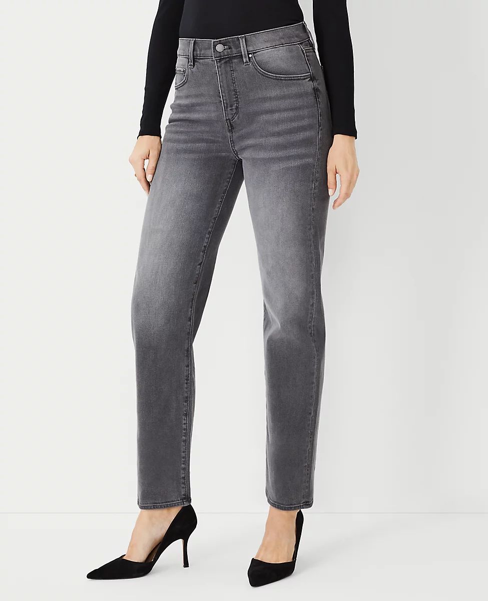 High Rise Straight Jeans in Vintage Grey Wash | Ann Taylor (US)