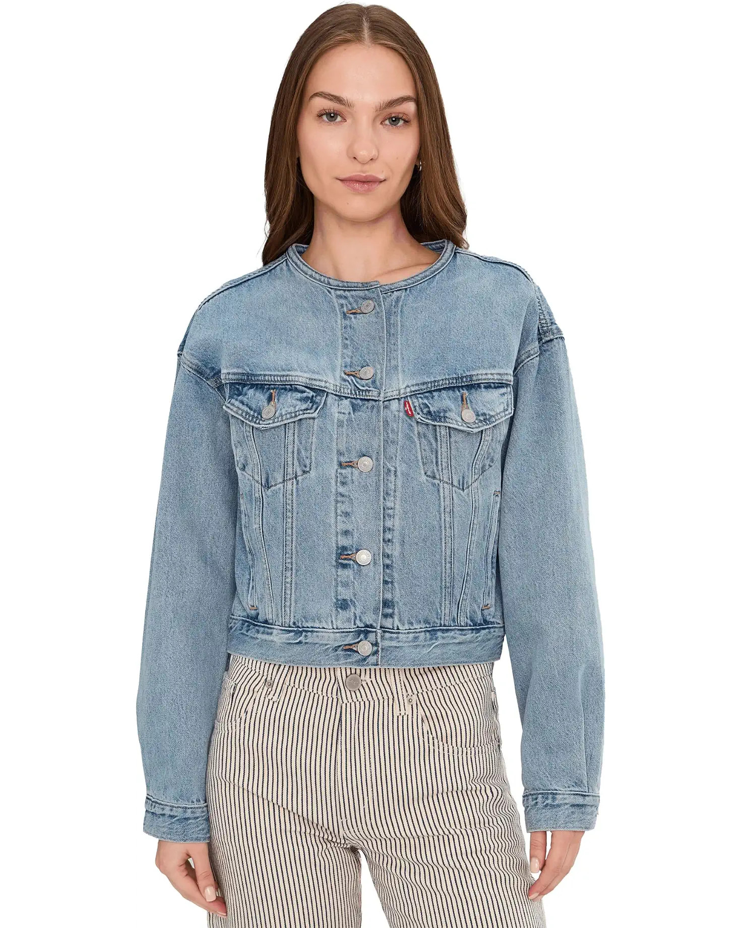 Women's Levi's® Premium Collarless Shrunken 90s Trucker | Zappos.com