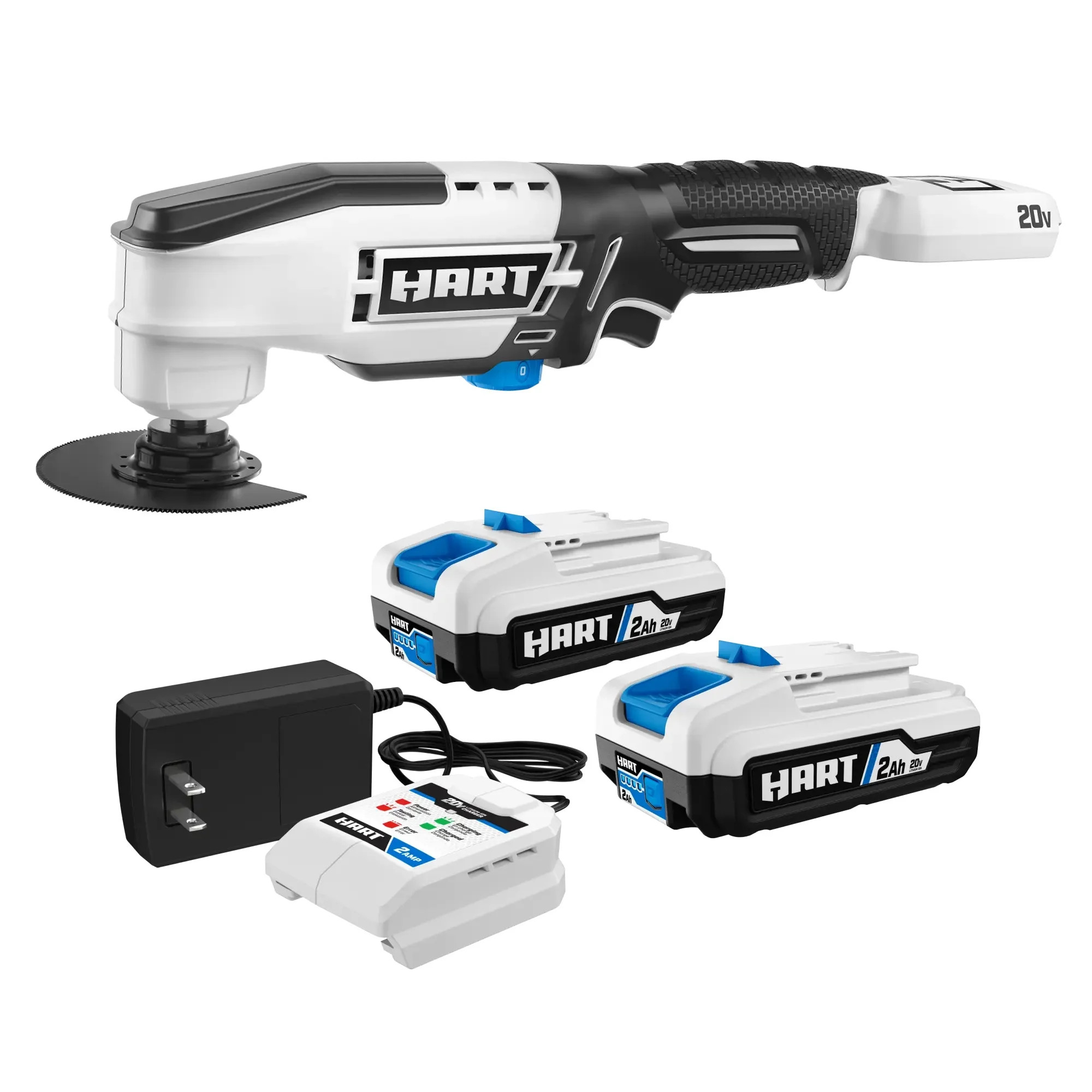 HART 20-Volt Multi-Tool with 2-Pack 2Ah Battery and Charger Starter Kit Bundle - Walmart.com | Walmart (US)