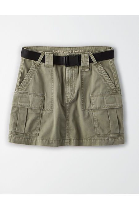 AE Super High-Waisted Cargo A-Line Skirt | American Eagle Outfitters (US & CA)