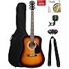 Fender FA-115 Dreadnought Acoustic Guitar - Sunburst Bundle with Gig Bag, Tuner, Strings, Strap, ... | Amazon (US)