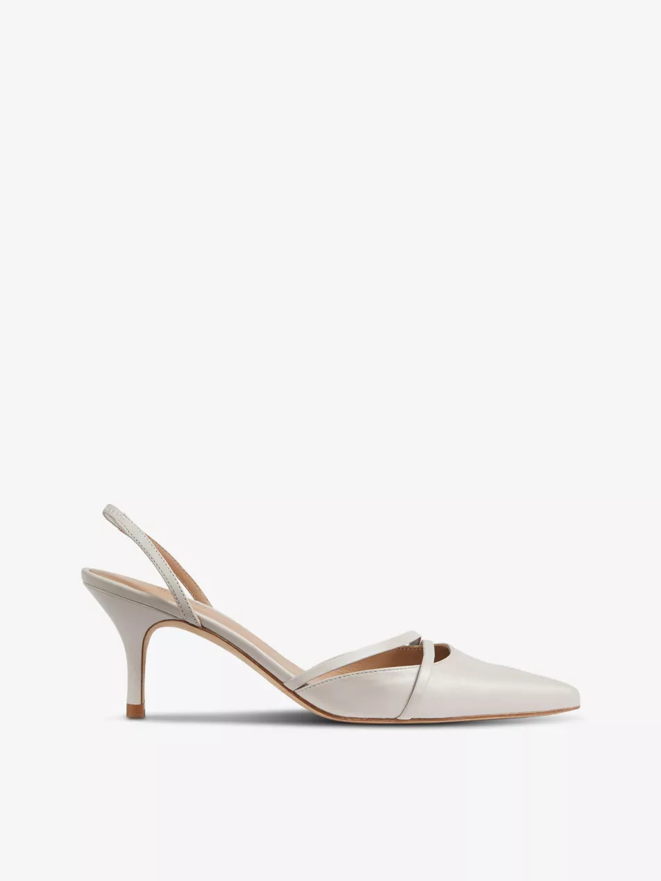Madely double-strap kitten-heel leather court shoes | Selfridges