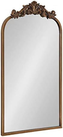 Kate and Laurel Arendahl Traditional Arch Mirror, 19" x 30.75", Gold, Baroque Inspired Wall Decor | Amazon (US)