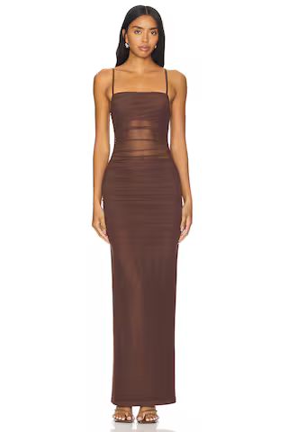 superdown Celeste Maxi Dress in Chocolate Brown from Revolve.com | Revolve Clothing (Global)