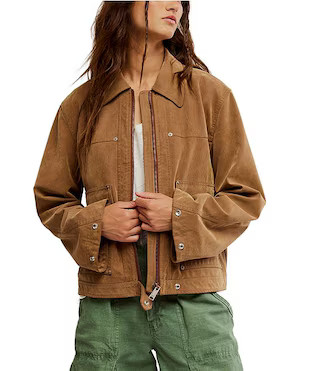 Free People Blair Faux Suede Long Sleeve Jacket | Dillard's | Dillard's