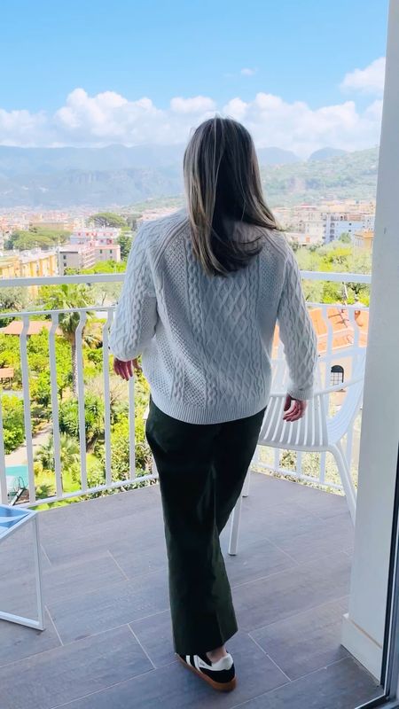 We are having a great time so far in Italy! It’s a bit chilly, but I think we were prepared for it. It’s actually very similar to our weather in coastal LA right now! Loving everything about this outfit. The golas have been comfortable to walk in so day, the pants are soft & stretchy, the sweater kept me warm, but isn’t heavy & can easily be layered. Pants 26p, sweater S, shoes 5 size down a half from your normal size! 
.
.

travel aesthetic, vacation outfits, vacation outfits aesthetic, european summer outfits, european summer outfits street style, european summer outfits women, european summer outfits women classy, beach vacation outfits, beach vacation outfits 2024, beach vacation outfits over 40 2024, vacation outfits over 50 for women, summer vacation outfits for women over 50 the beach, Tennis shoes, black suede tennis shoes, gola sneakers, trendy shoes, trendy sneakers, spring shoes, comfortable tennis shoes


#LTKover40 #LTKVideo #LTKshoecrush