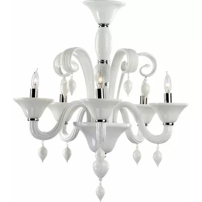 Treviso 8-Light Candle Style Classic / Traditional Chandelier Cyan Design Color: White | Wayfair North America