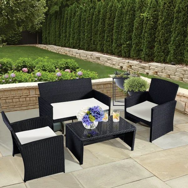 Lattin 4 - Person Outdoor Seating Group with Cushions | Wayfair North America