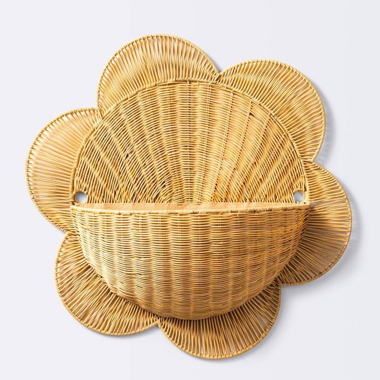 Floral Rattan Wall Hanging Decorative Basket - Cloud Island™ | Target