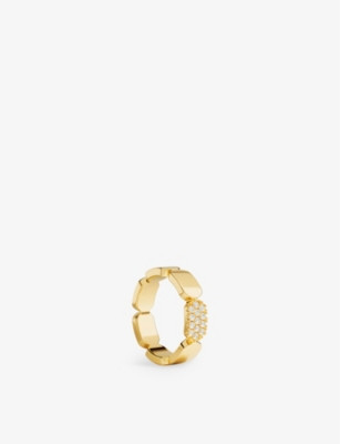 Dainty 18ct Yellow Gold-Plated Alloy and Cubic Zirconia Ring | Selfridges