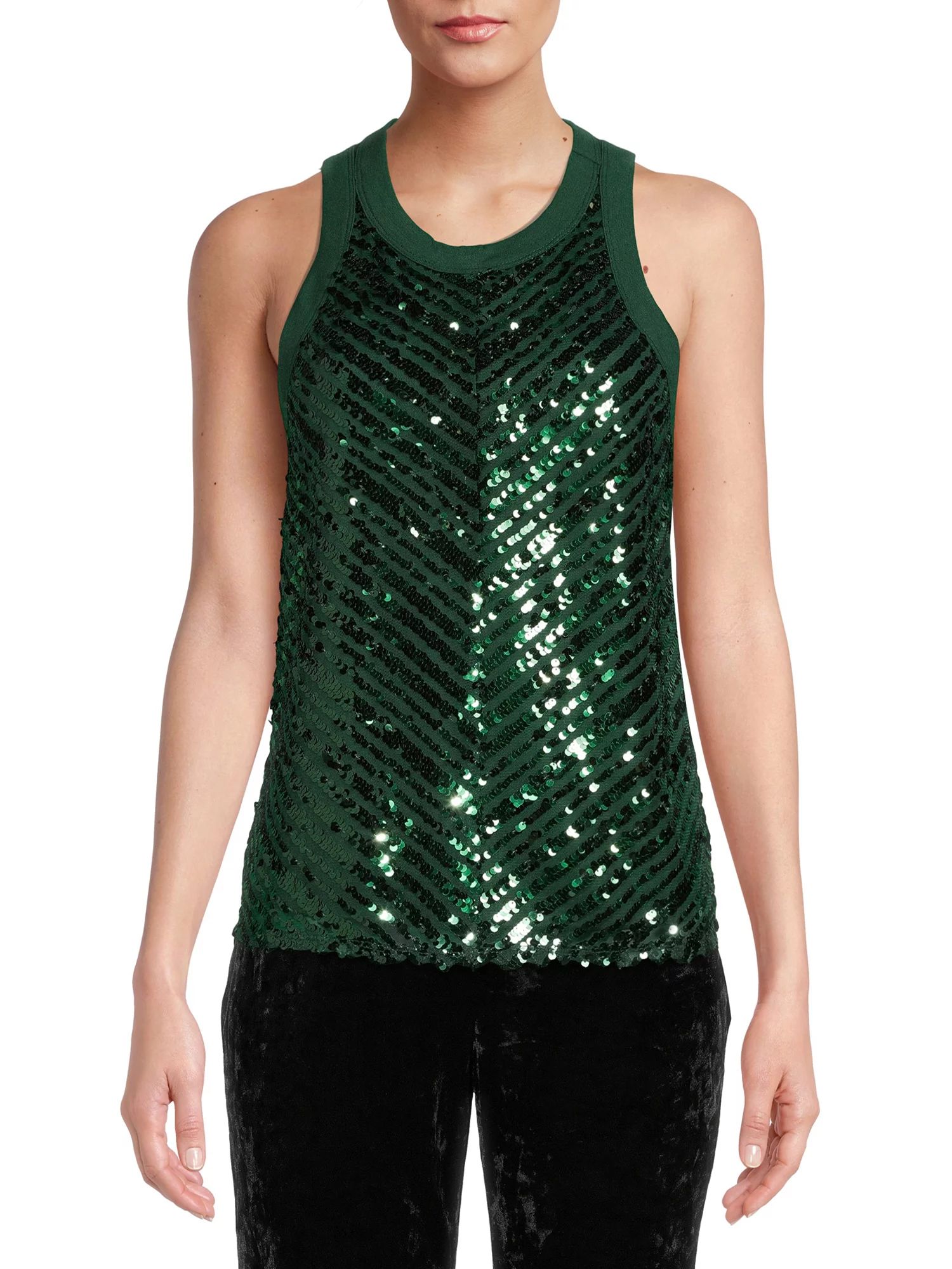 No Boundaries Juniors’ Sequin Tank Top - Walmart.com | Walmart (US)