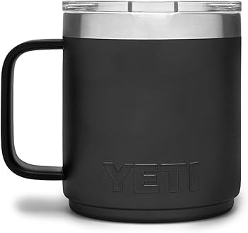 YETI Rambler 10 oz Stackable Mug, Vacuum Insulated, Stainless Steel with MagSlider Lid, Black | Amazon (US)
