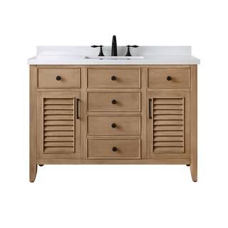 Home Decorators Collection Cotherstone 48 in. W x 22 in. D Bath Vanity in Almond Toffee with Cult... | The Home Depot