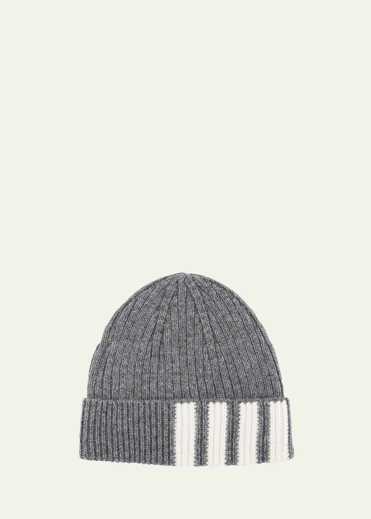 Thom Browne Men's Cashmere 4-Bar Beanie Hat | Bergdorf Goodman