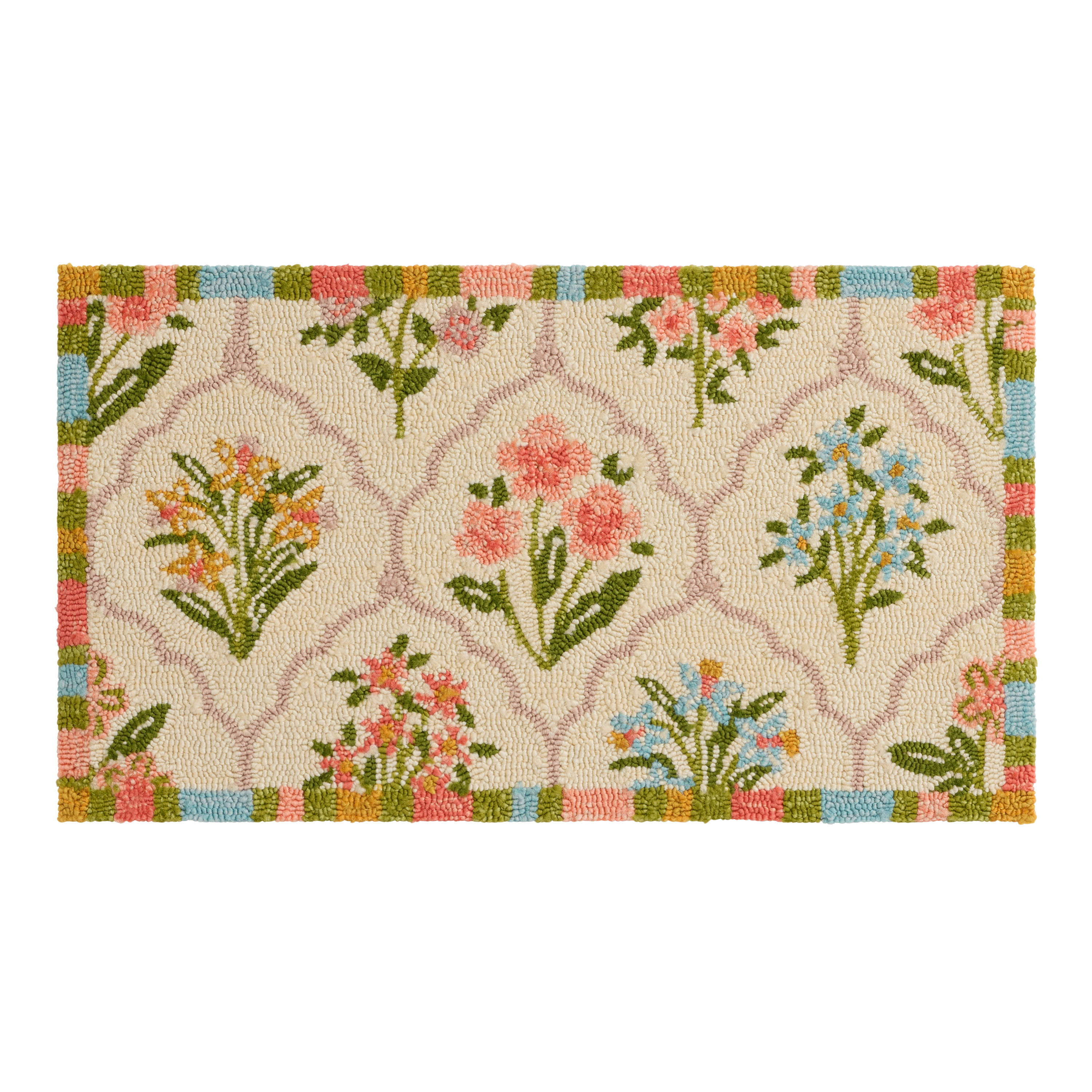 Spring Flowers Hand Hooked Recycled Indoor Outdoor Rug | World Market