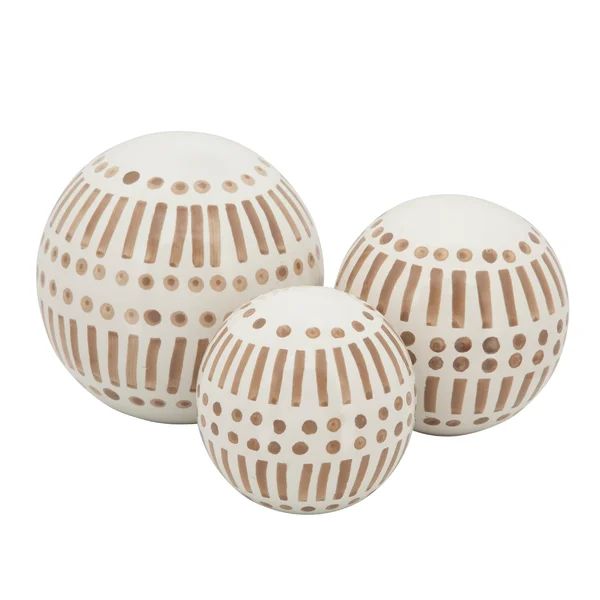 Glade Set of 3 Decorative Orbs - Contemporary White and Tan Round Orb Decor - Ceramic Home or Off... | Wayfair North America