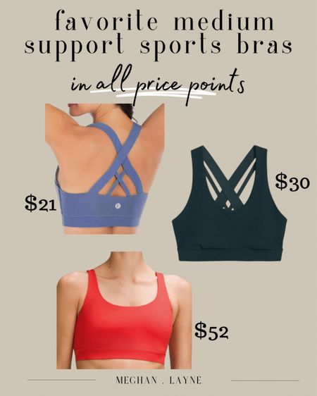 Best medium support sports bras. 



#LTKfindsunder100 #LTKfitness