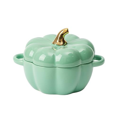 FTNESGYM Pumpkin Ceramic Bowl with Lid, Microwave & Dishwasher Safe Mini Dessert or Soup Bowl with Handle, Decor Dinnerware for Thanksgiving Halloween Pumpkin Party | Amazon (US)