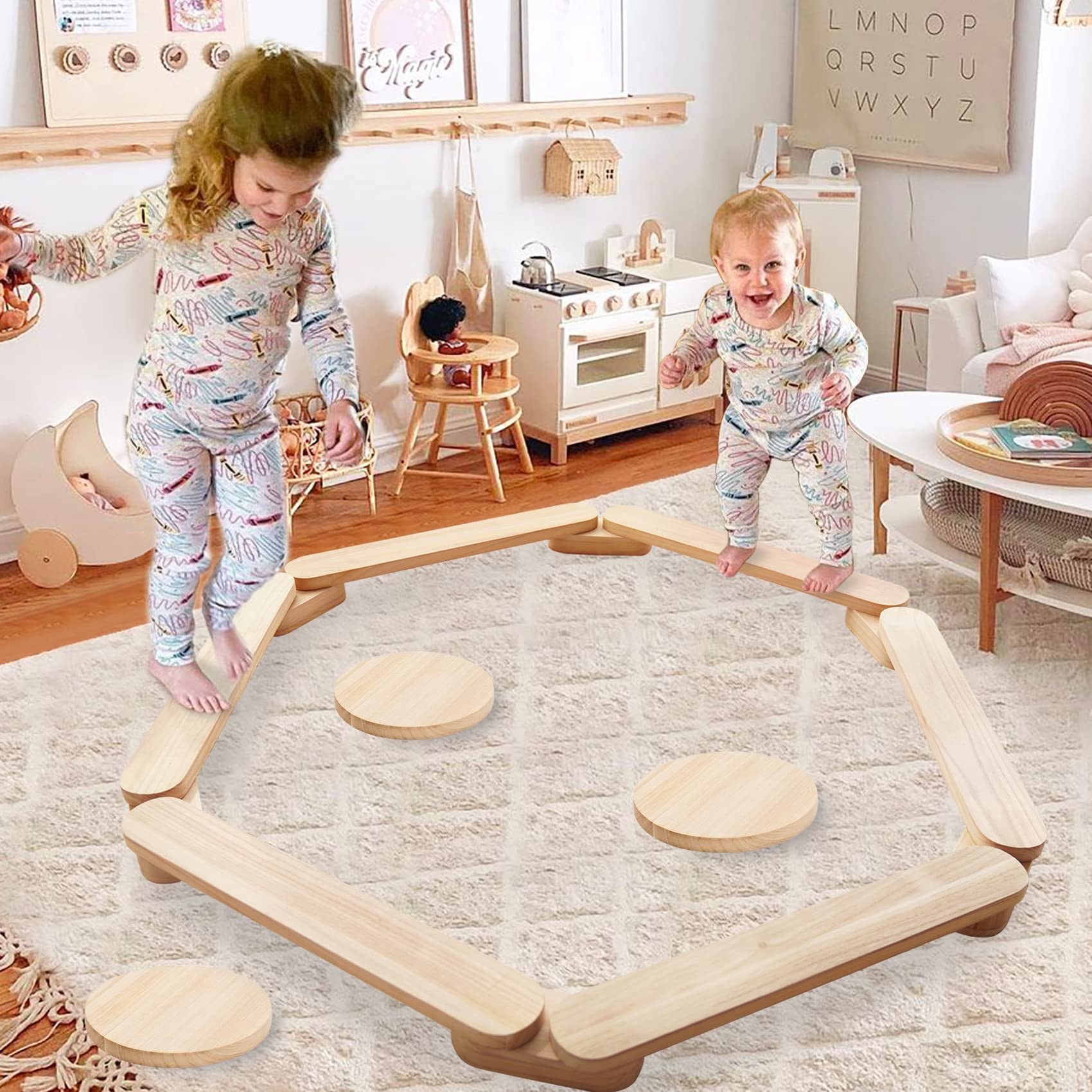 Balance Beam, Stepping Stones, Gymnastics Obstacle Course, Balance Board Kids, Montessori Toy, Monte | Amazon (US)