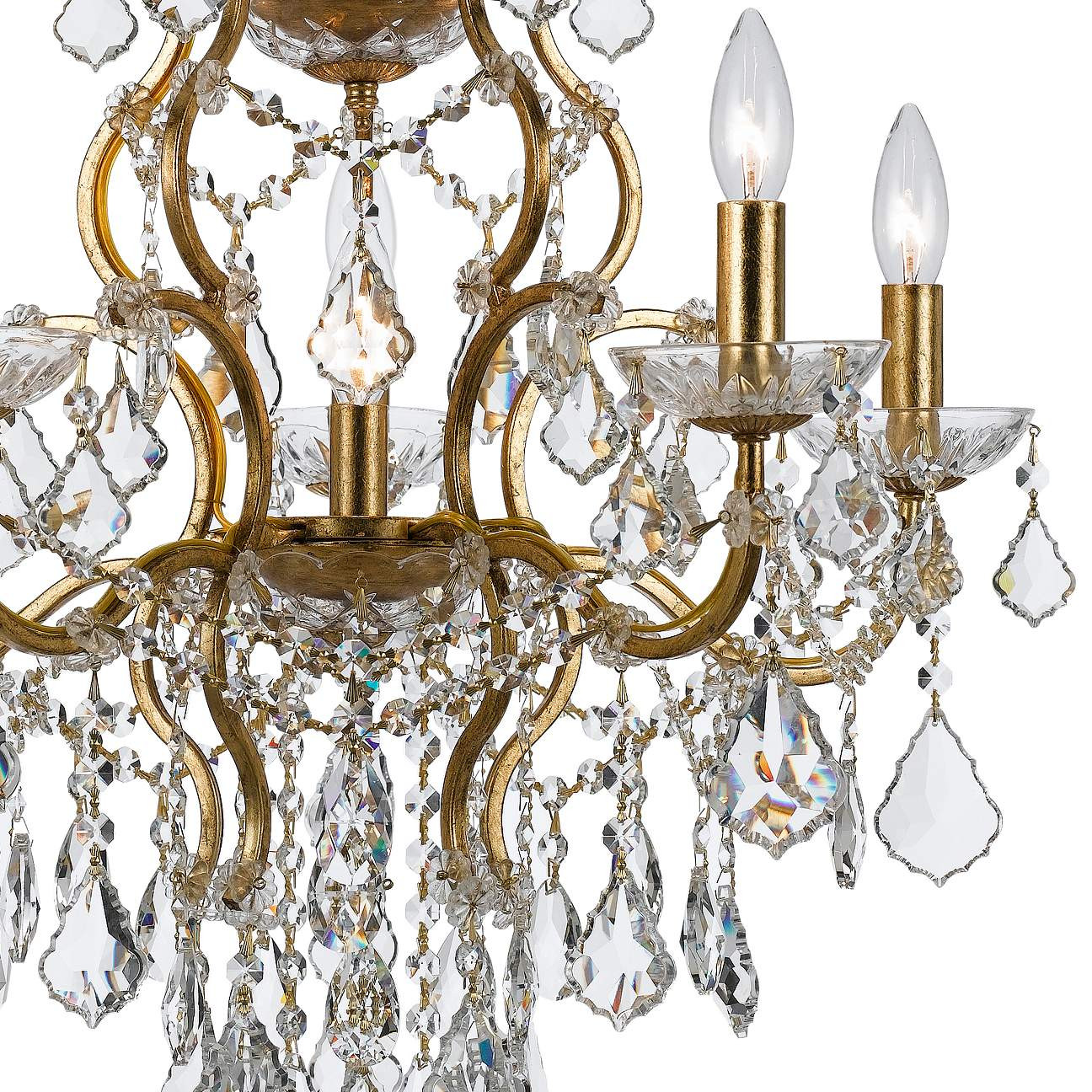 Filmore 23" Wide Antique Gold 6-Light Traditional Crystal Chandelier | Lamps Plus