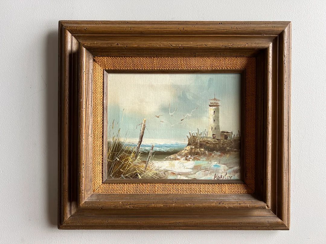 Vintage Nautical Painting of Seaside Landscape Signed by Artist - Etsy | Etsy (US)