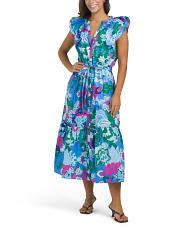 Lavera Floral Charlotte Button Down Midi Dress | TJ Maxx