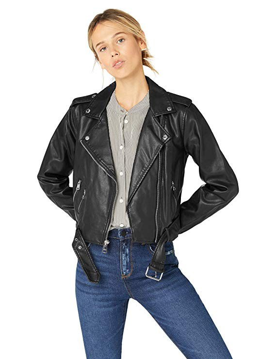 Levi's Women's Faux Leather Asymmetrical Belted Motorcycle Jacket | Amazon (US)