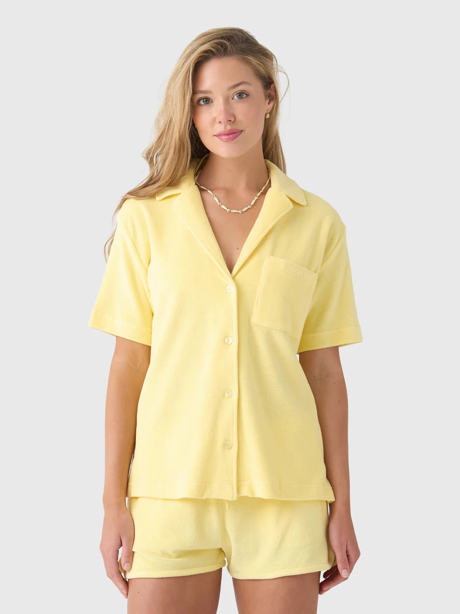 Hunza G Women's Terry Towelling Cuban Shirt | Saint Bernard