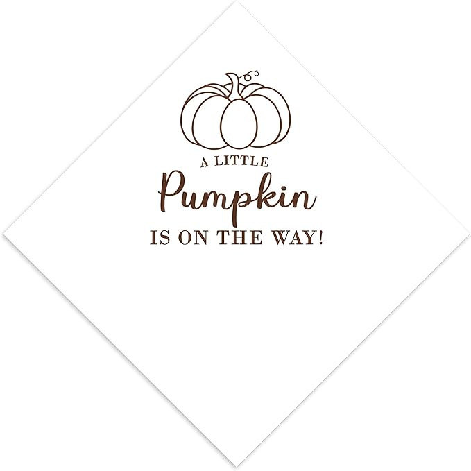 Amazon.com: 50 Pieces Fall Little Pumpkin Napkins Fall Baby Shower Gender Reveal Pumpkin Napkins ... | Amazon (US)