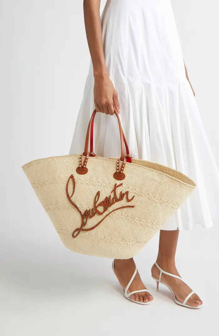 Christian Louboutin Large Cabata Woven Raffia Basket Tote | Nordstrom | Nordstrom