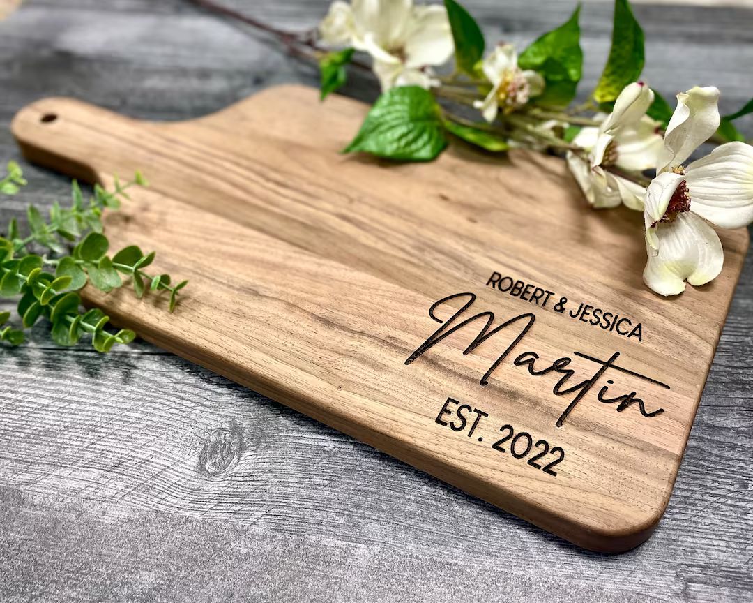 Charcuterie Board Personalized Serving Board with Handle Monogrammed Personalized Cheese Board En... | Etsy (US)