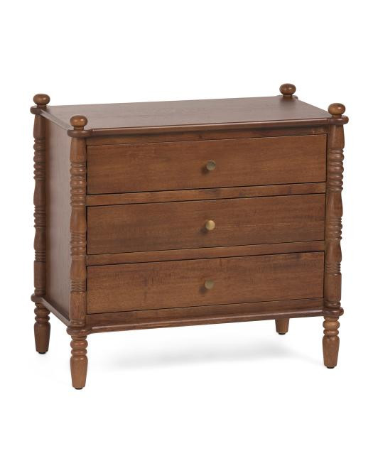 27x26 3 Drawer Spindle Side Table | TJ Maxx
