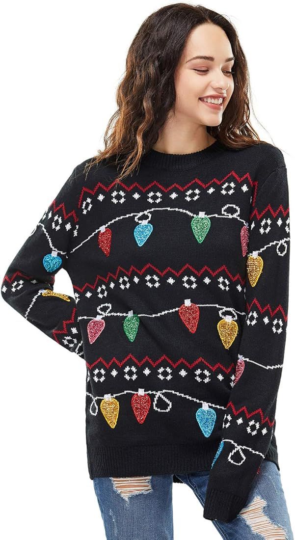 Women‘s Ugly Christmas Sweater Unisex Men`s Funny Novelty Santa Pullover for Party | Amazon (US)