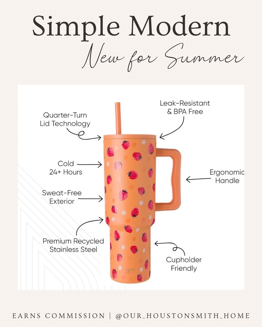 The perfect 40 oz tumbler for Summer! ☀️ 🍓 

#LTKmomlife #LTKSeasonal #LTKSaleAlert